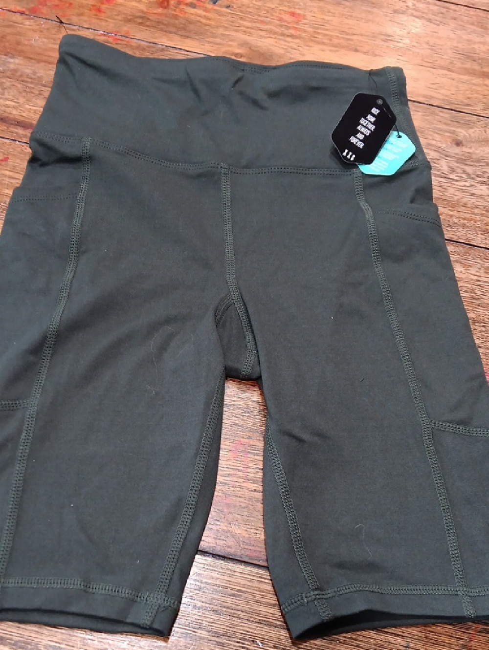 Kids  High-Waist Bike Shorts - Olive